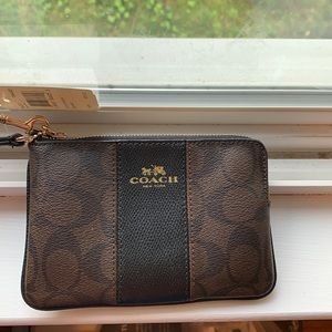 Brown and black Wristlet